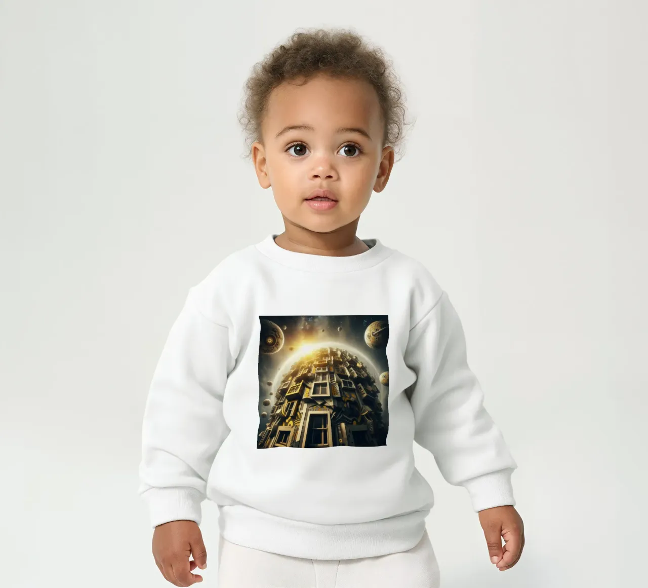 Sphere 028 - Futuristic Planet-Like Structure baby sweatshirt by Spheres