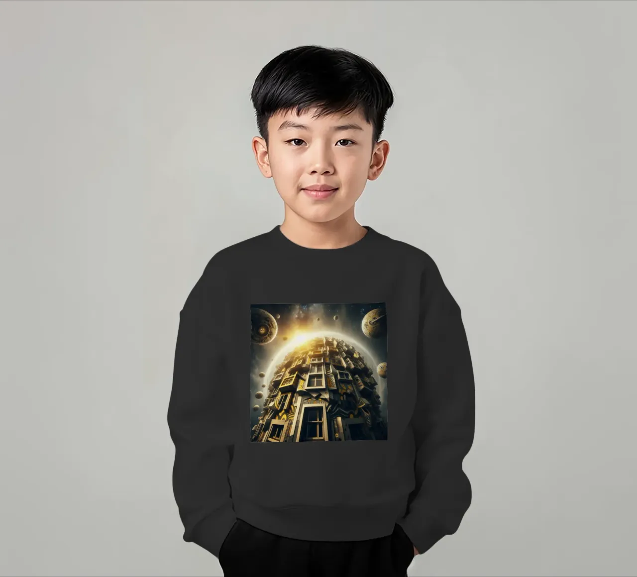 Sphere 028 - Futuristic Planet-Like Structure felpa bambino da Spheres