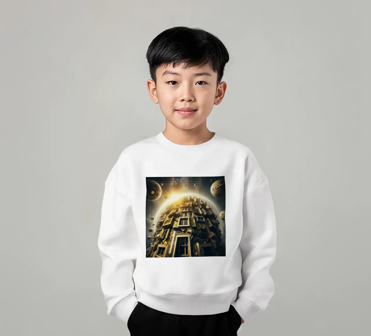 Sphere 028 - Futuristic Planet-Like Structure sudadera para niño de Spheres