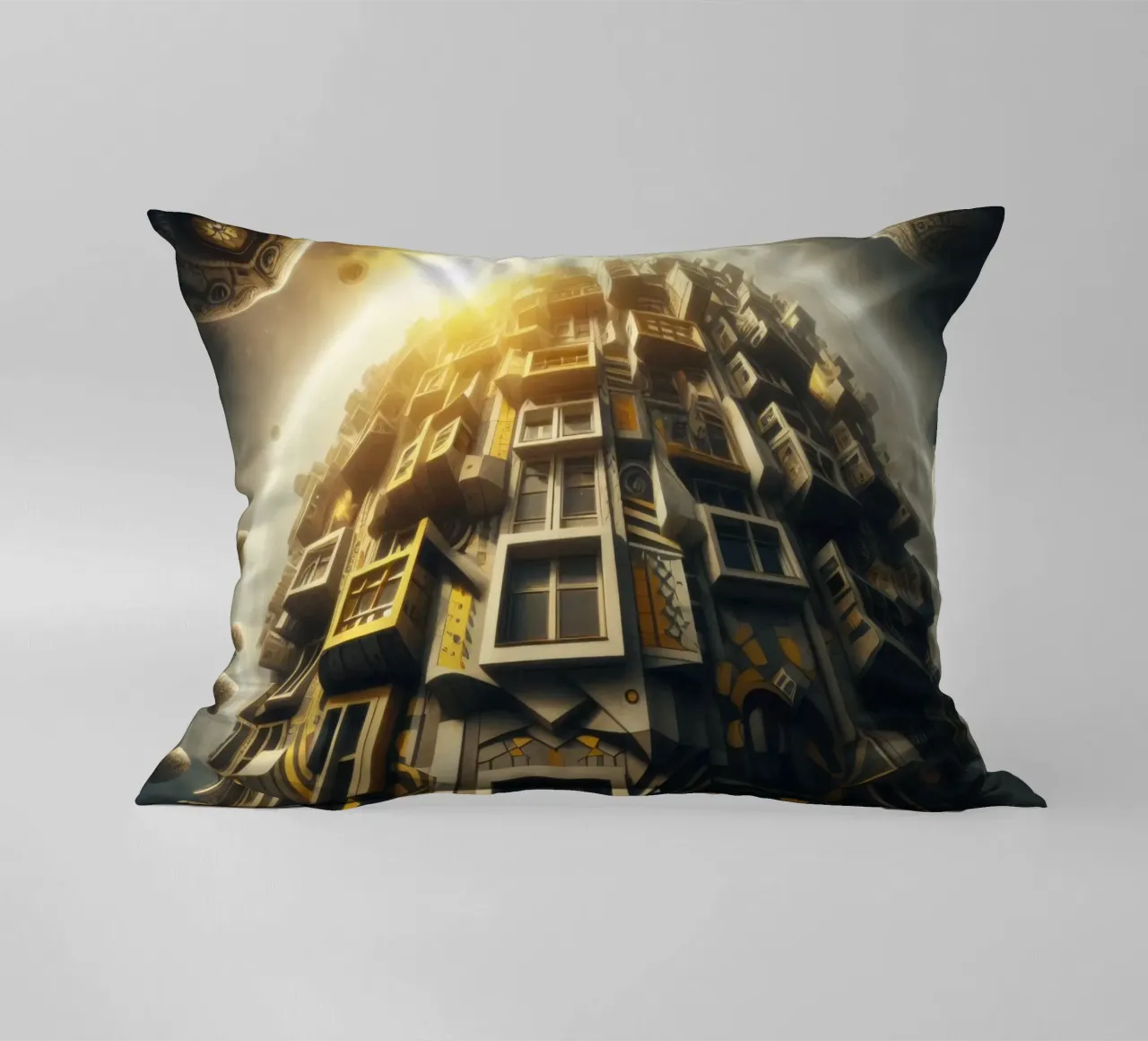 Sphere 028 - Futuristic Planet-Like Structure Kissen von Spheres