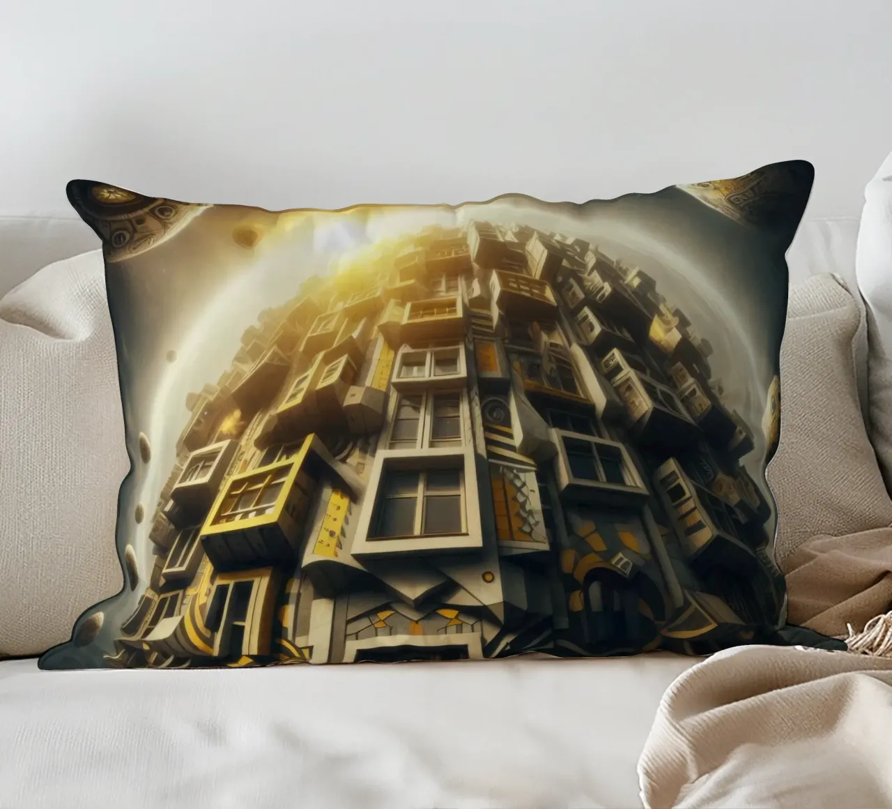 Sphere 028 - Futuristic Planet-Like Structure Kissen von Spheres