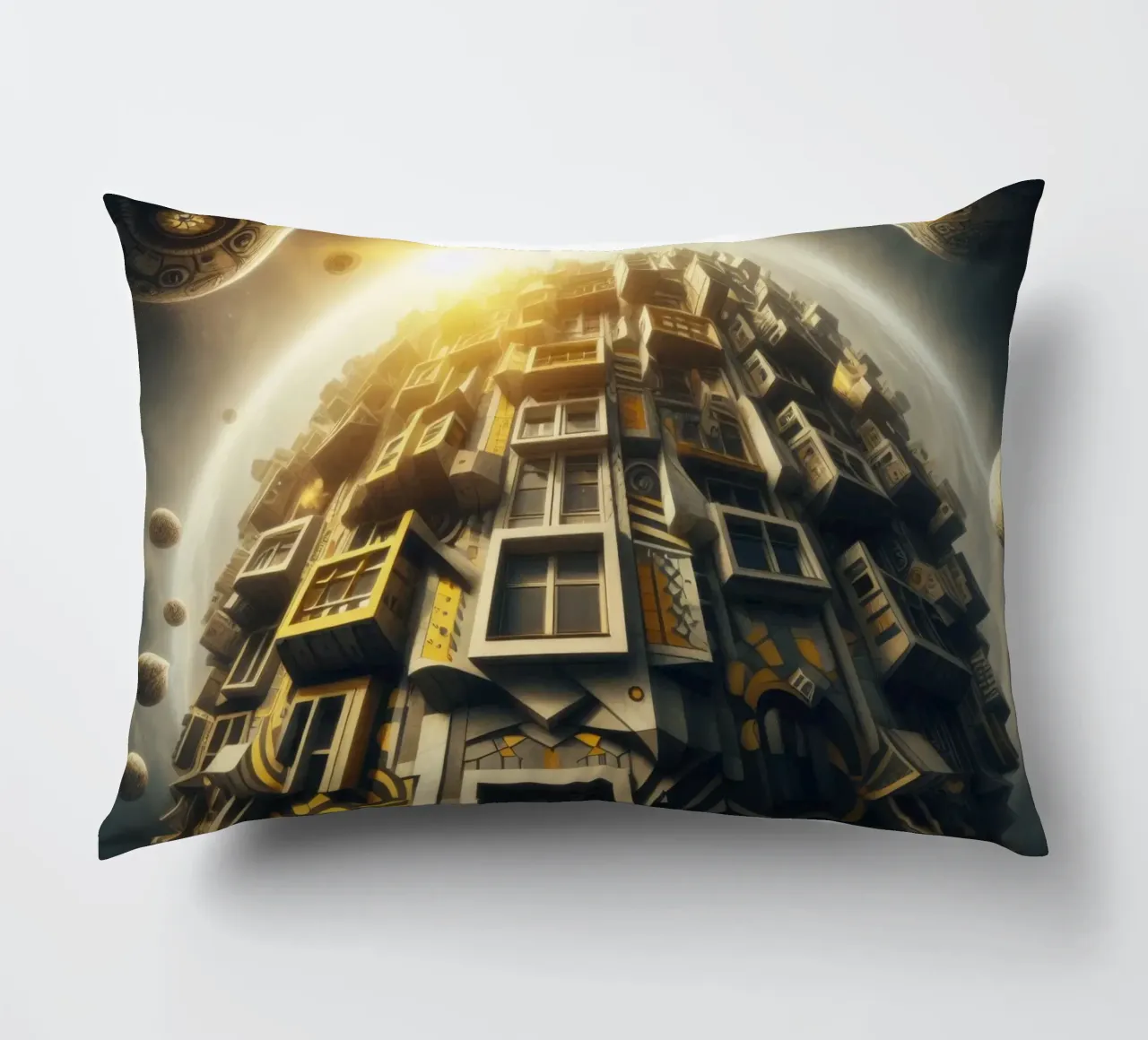 Sphere 028 - Futuristic Planet-Like Structure Kissen von Spheres