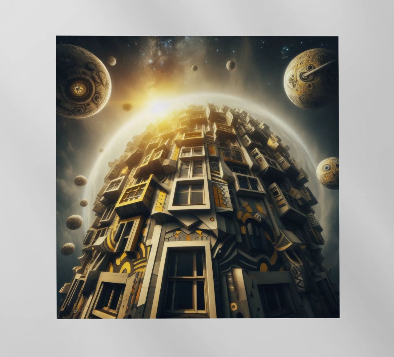 Sphere 028 - Futuristic Planet-Like Structure pellicola backlit da Spheres