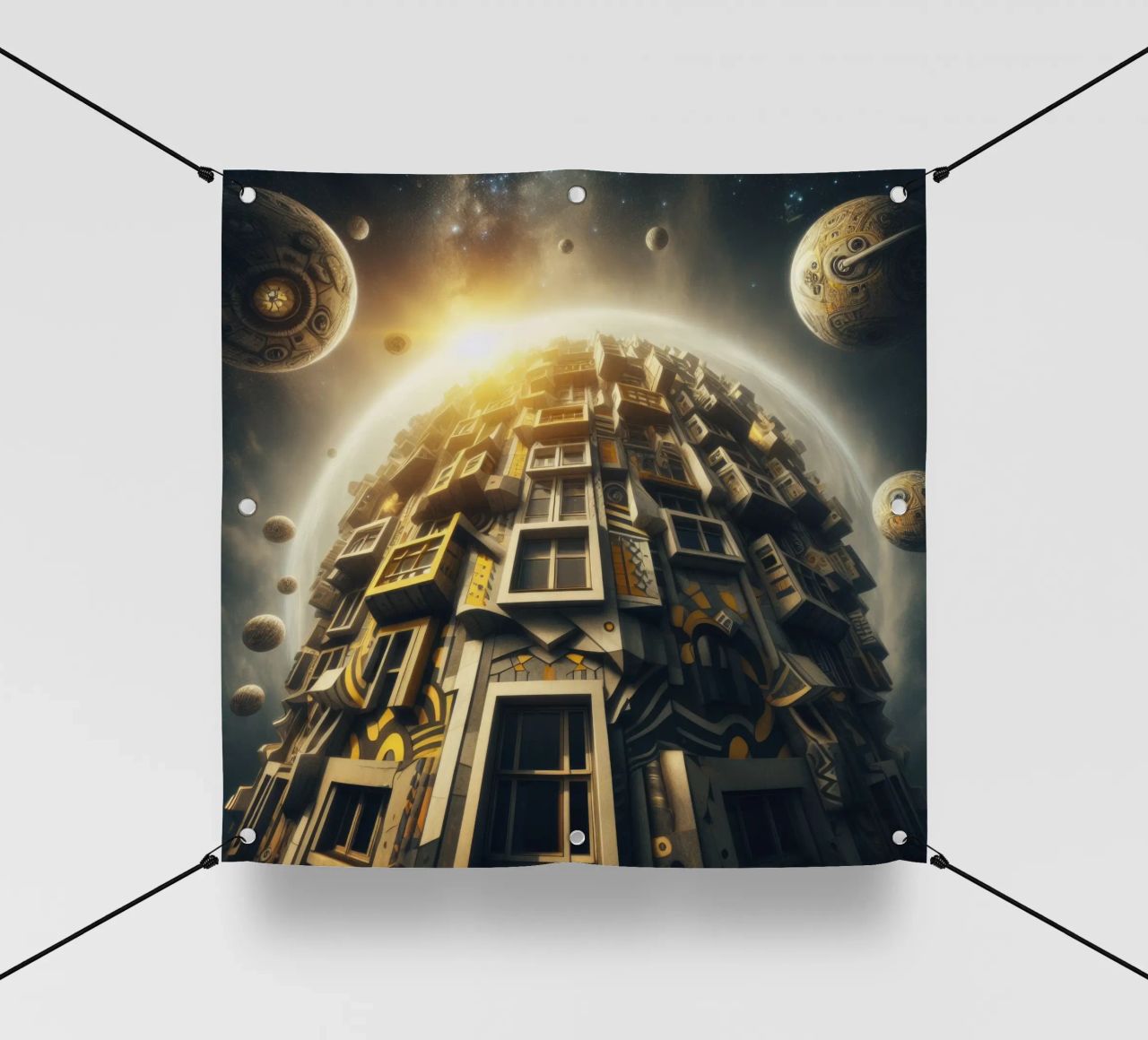 Sphere 028 - Futuristic Planet-Like Structure telo in pvc da Spheres