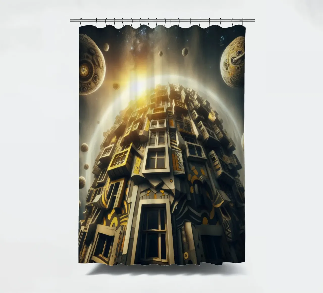 Sphere 028 - Futuristic Planet-Like Structure tenda da doccia da Spheres