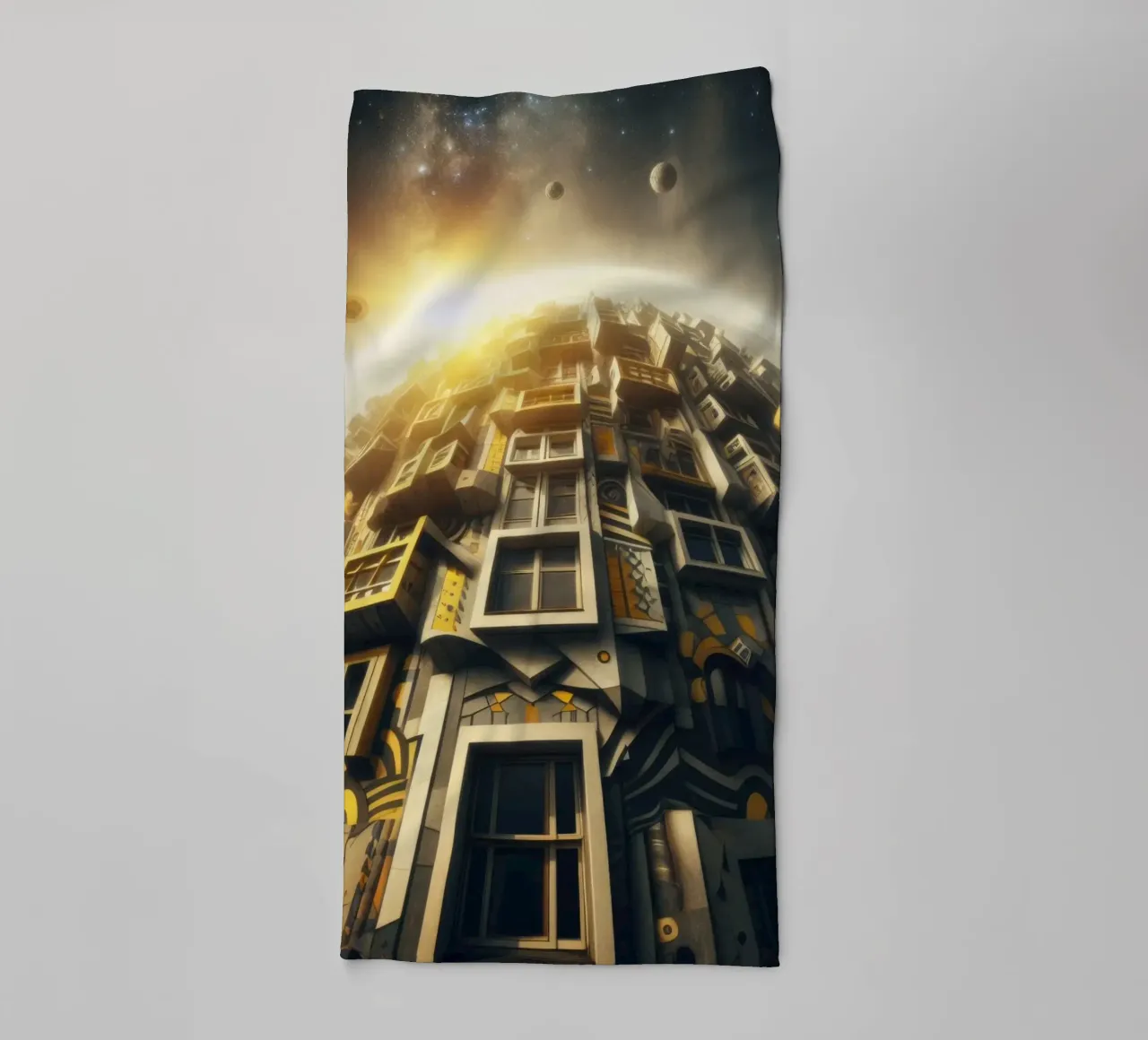 Sphere 028 - Futuristic Planet-Like Structure asciugamano da bagno da Spheres