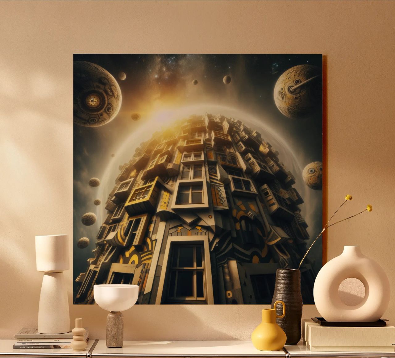Sphere 028 - Futuristic Planet-Like Structure metacrilato de Spheres