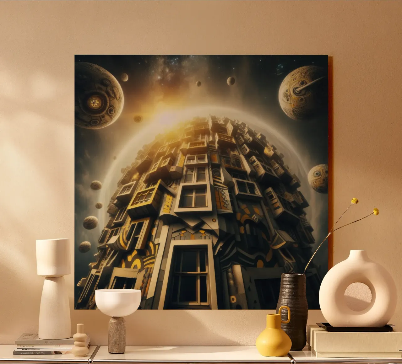 Sphere 028 - Futuristic Planet-Like Structure alluminio dibond da Spheres