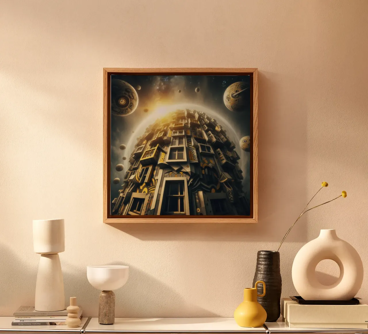 Sphere 028 - Futuristic Planet-Like Structure canvas by Spheres