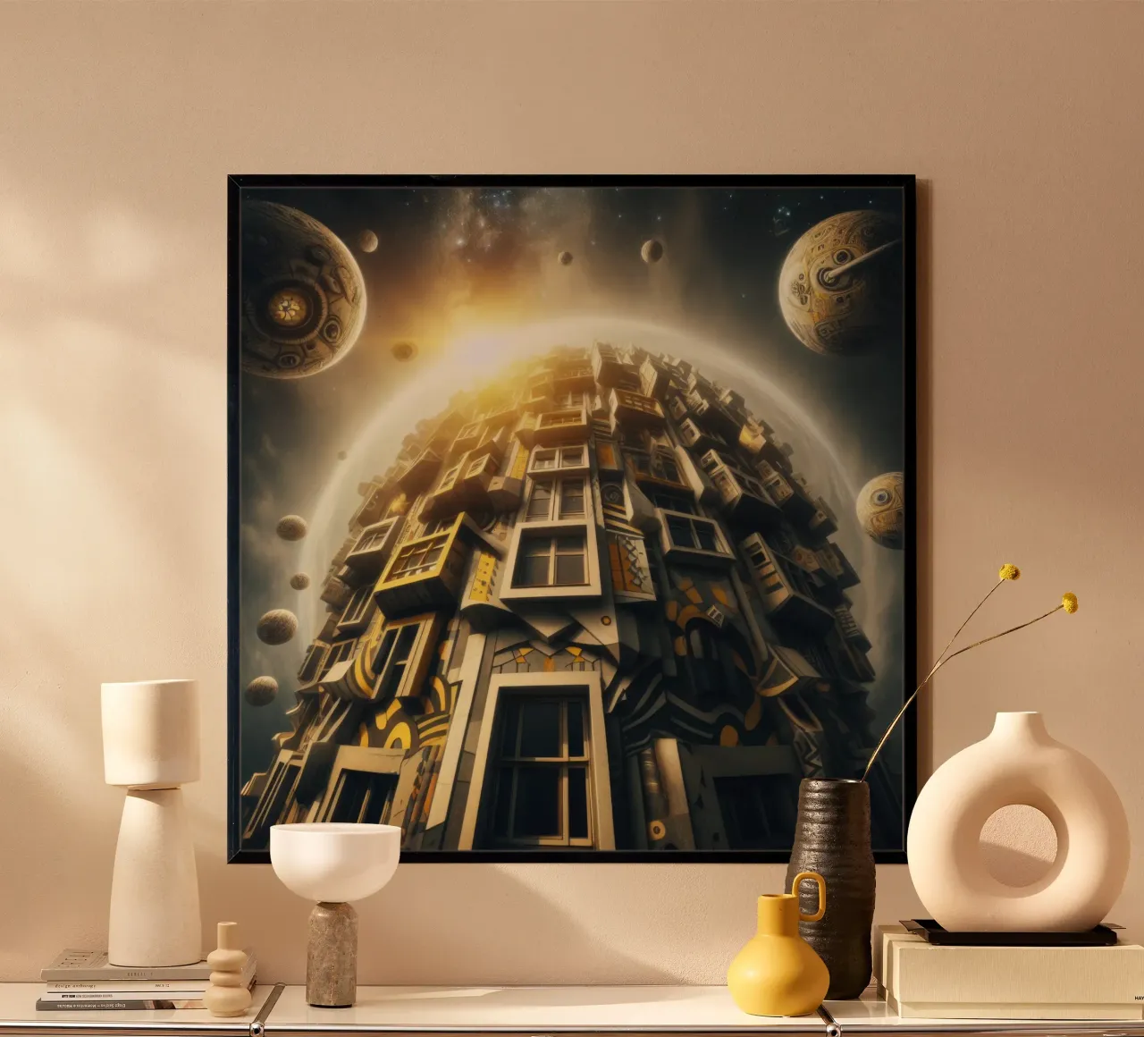 Sphere 028 - Futuristic Planet-Like Structure hahnemühle de Spheres