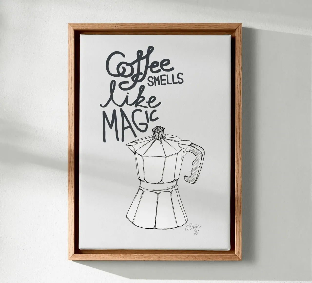 Coffe smells like magic tela con Cornice a cassetta da Claudiabrueggen