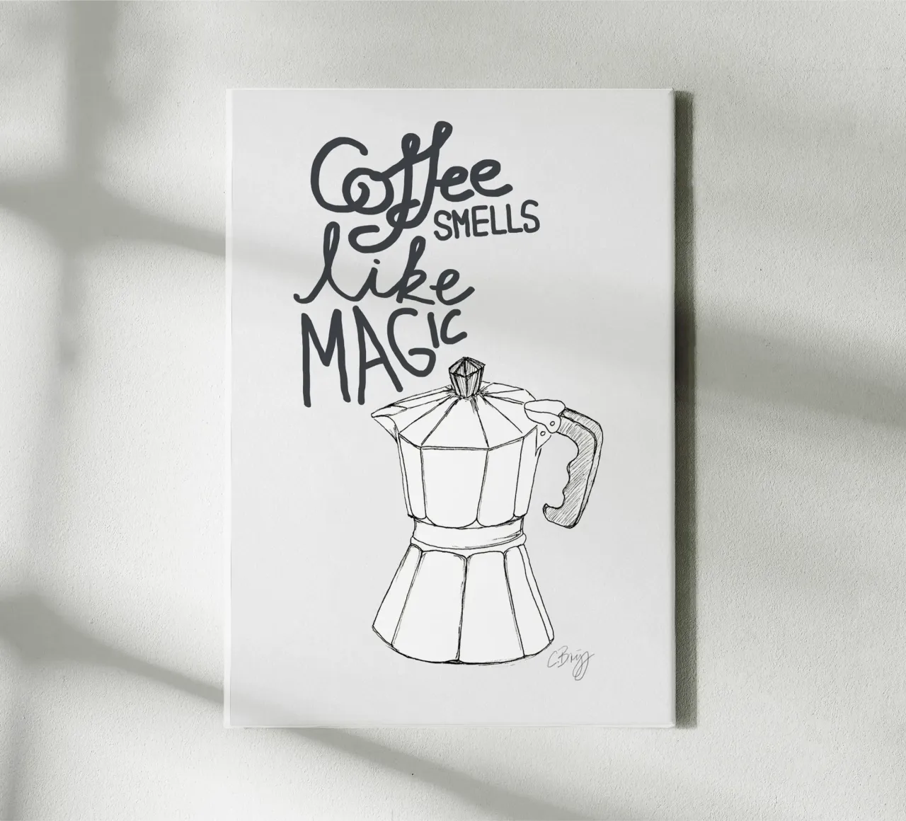 Coffe smells like magic tela con Cornice a cassetta da Claudiabrueggen