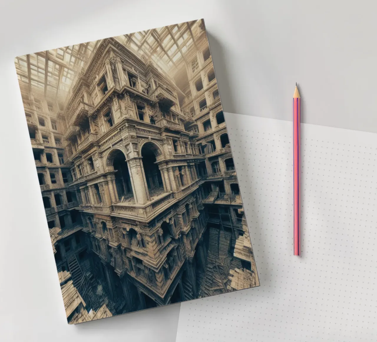 Sphere 003 - Intricate Abandoned Structure notebook by Spheres