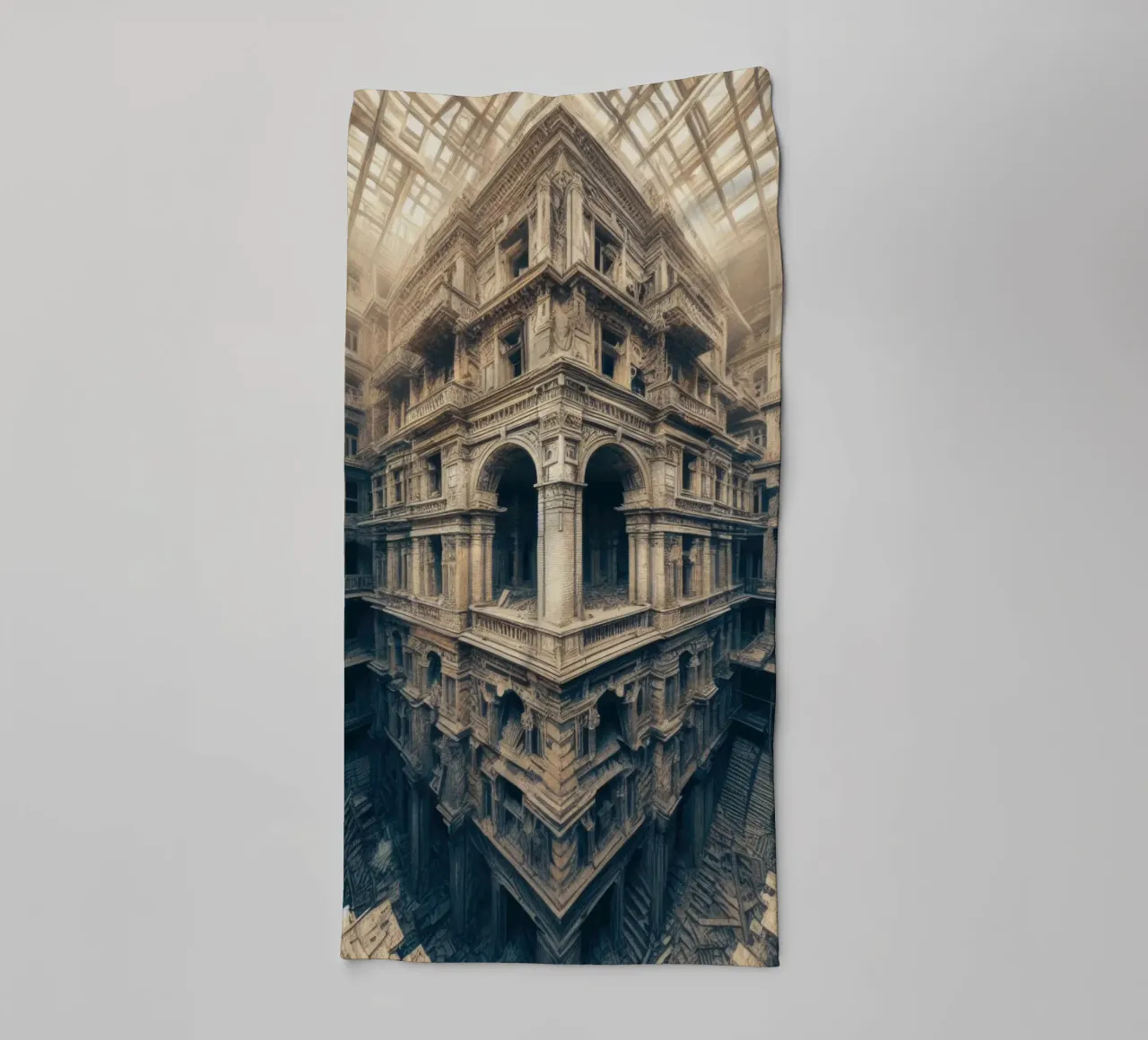 Sphere 003 - Intricate Abandoned Structure towel by Spheres