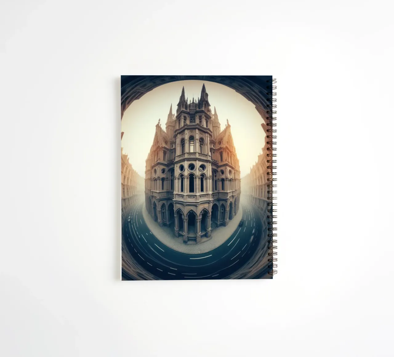 Sphere 002 - Gothic-Inspired Building spiral notebook by Spheres