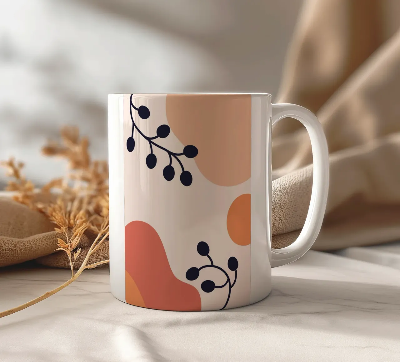 Organic shapes lines circular tazza in ceramica da LisaArtes