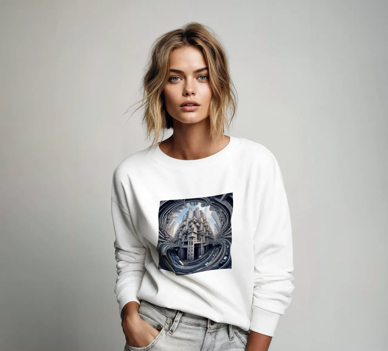 Sphere 016 - Futuristic Metropolis With Highway sudadera de Spheres