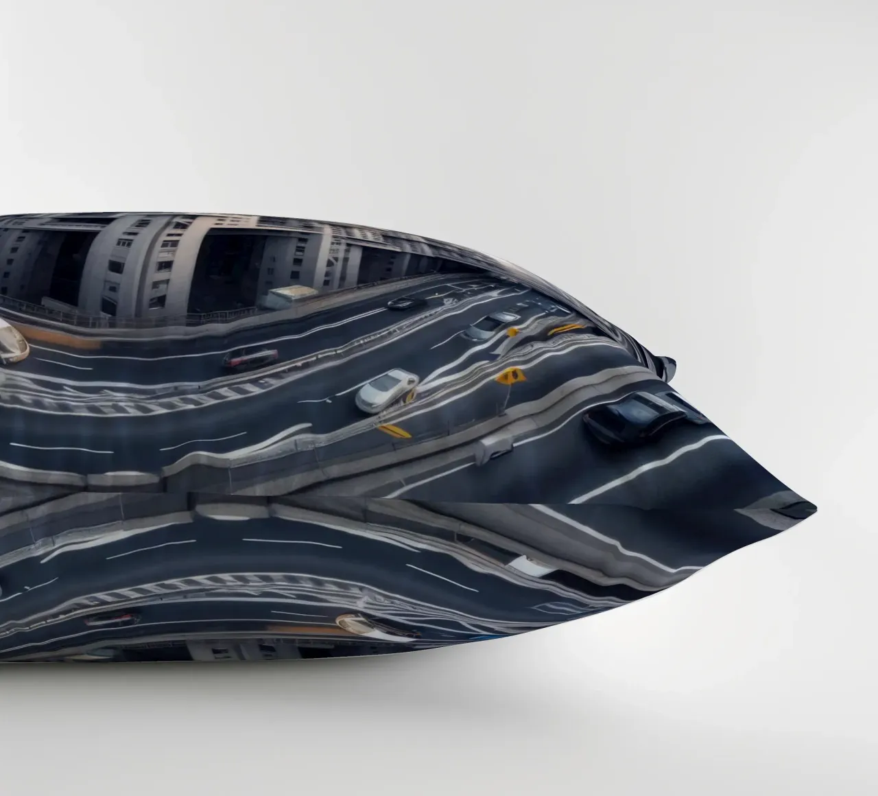 Sphere 016 - Futuristic Metropolis With Highway cuscino da Spheres