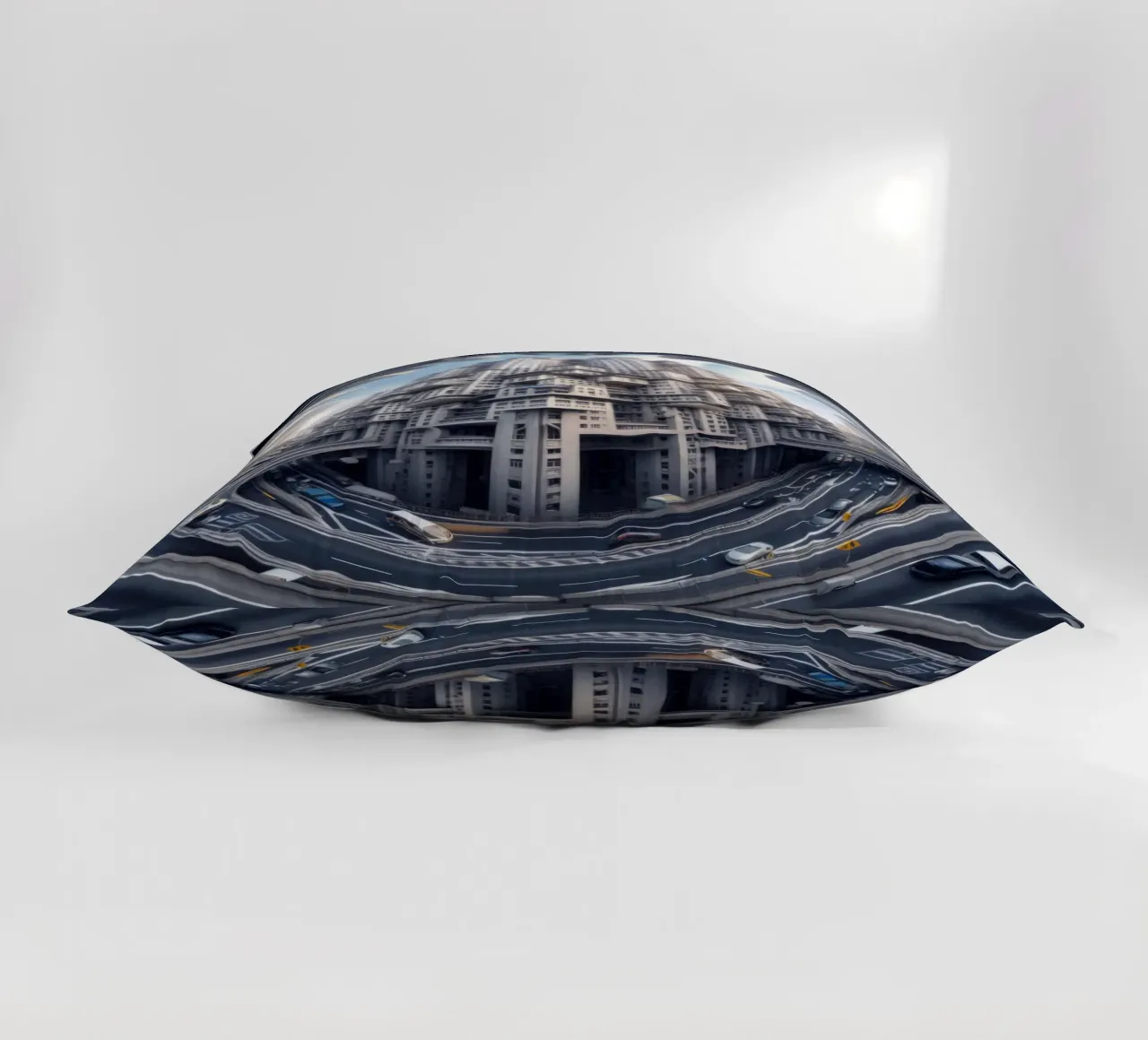 Sphere 016 - Futuristic Metropolis With Highway cuscino da Spheres