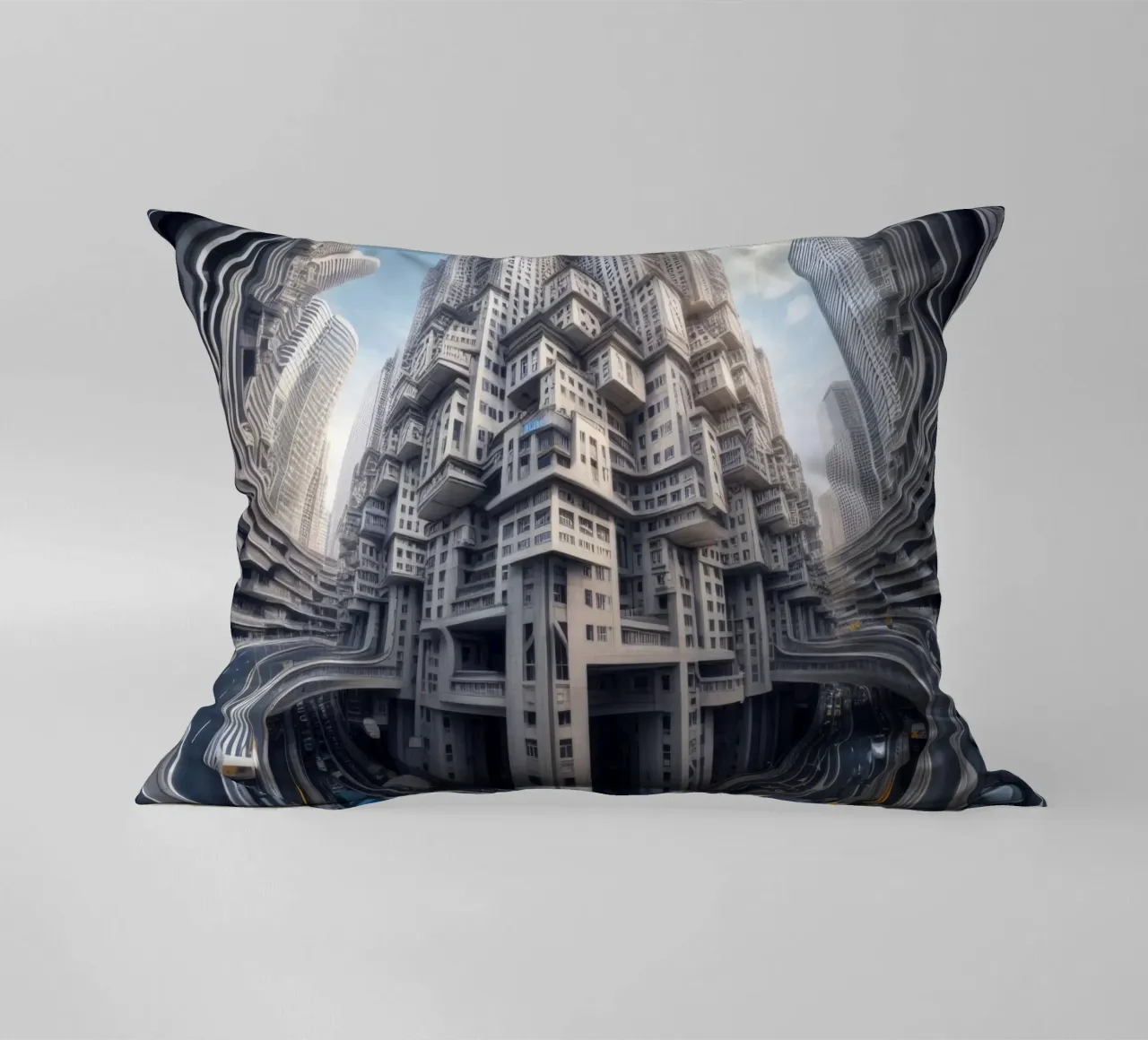 Sphere 016 - Futuristic Metropolis With Highway cojín de Spheres