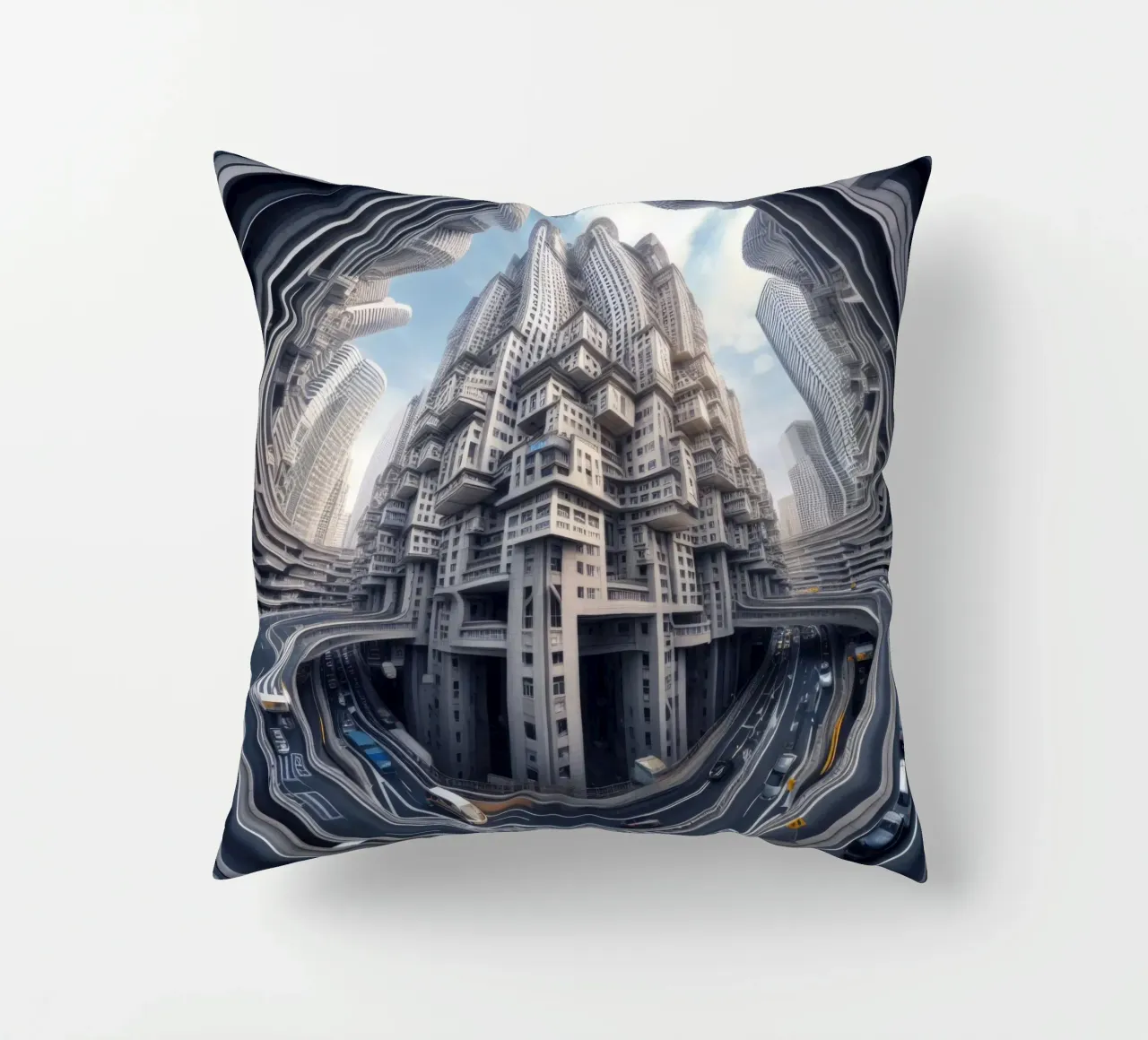Sphere 016 - Futuristic Metropolis With Highway cojín de Spheres