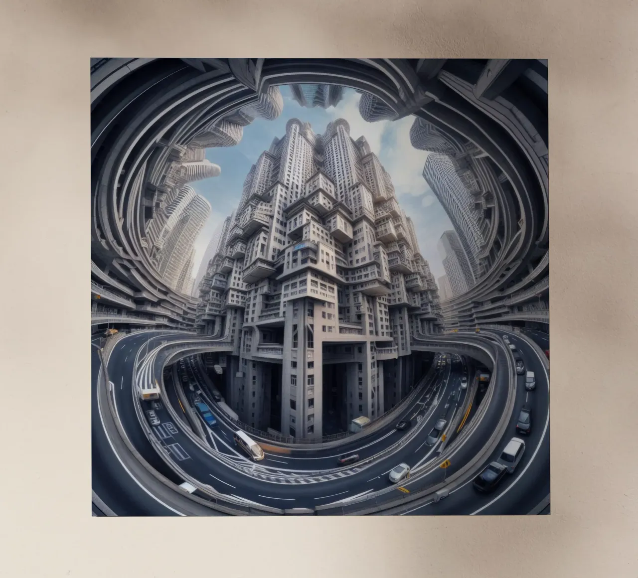 Sphere 016 - Futuristic Metropolis With Highway pellicola backlit da Spheres