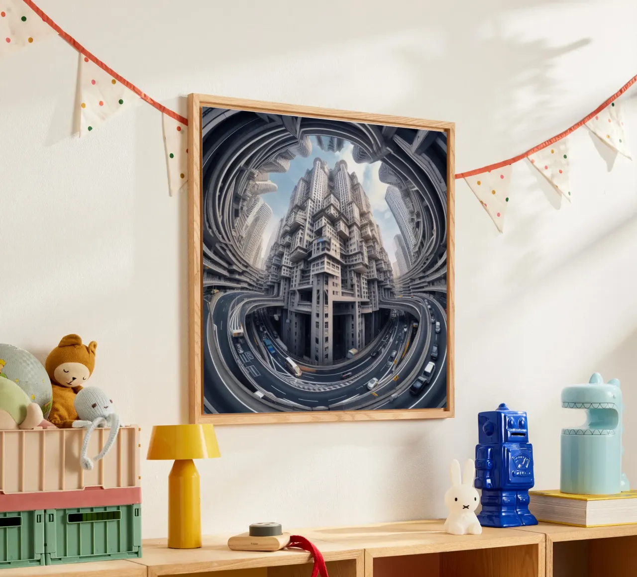 Sphere 016 - Futuristic Metropolis With Highway plexiglass da Spheres