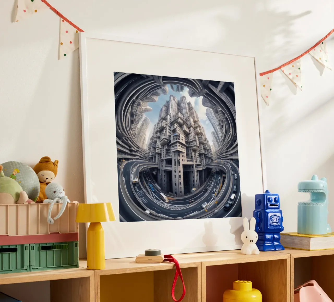 Sphere 016 - Futuristic Metropolis With Highway carta hahnemühle da Spheres