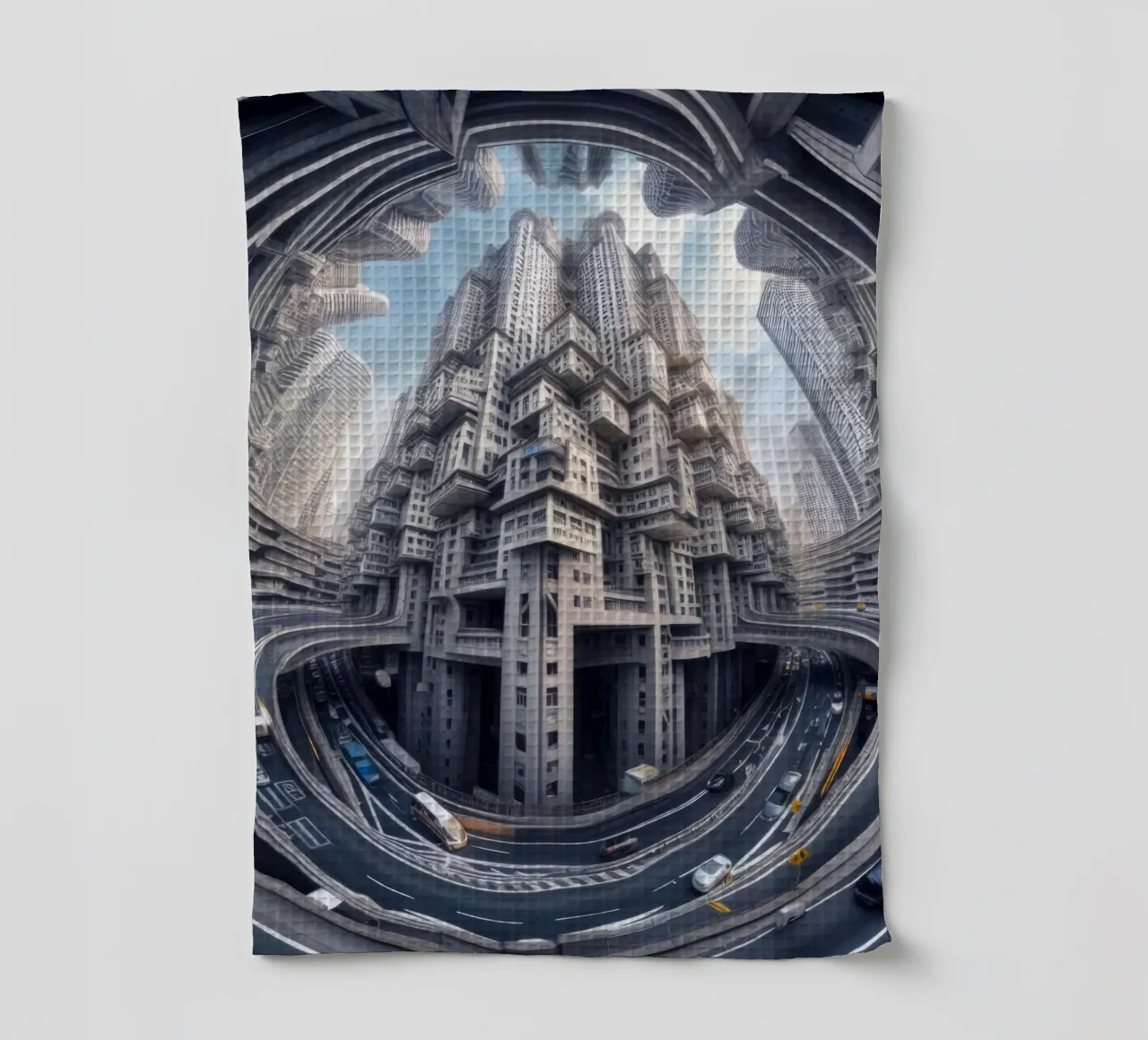 Sphere 016 - Futuristic Metropolis With Highway torchon de Spheres