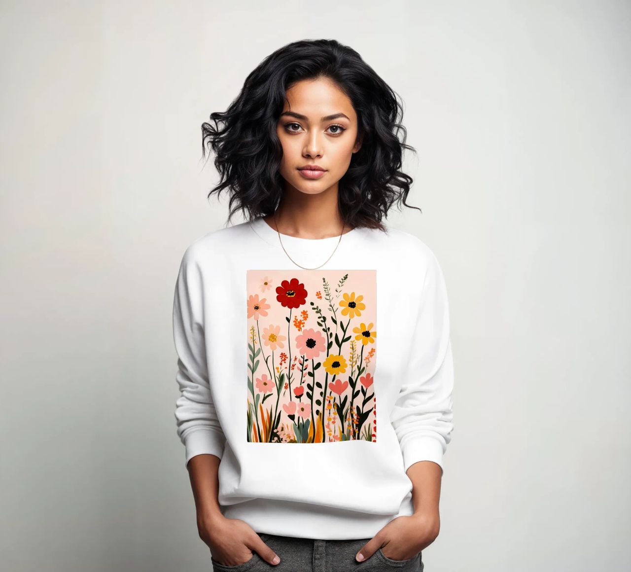 Wildblumen Sweatshirt von Olga Wildrose