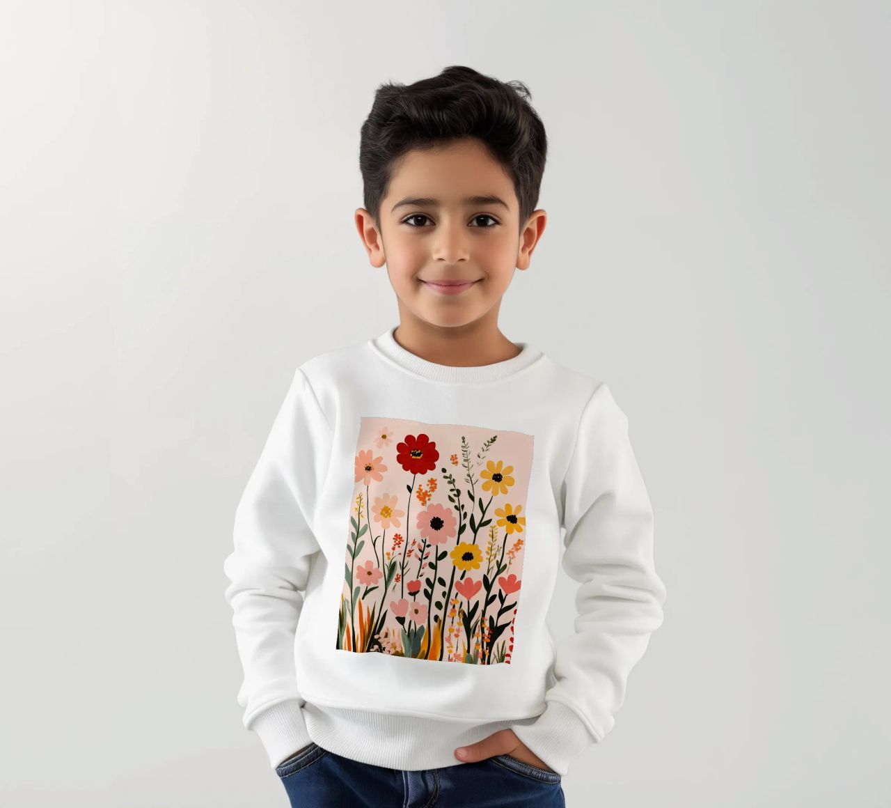 Wildblumen Kinder Sweatshirt von Olga Wildrose