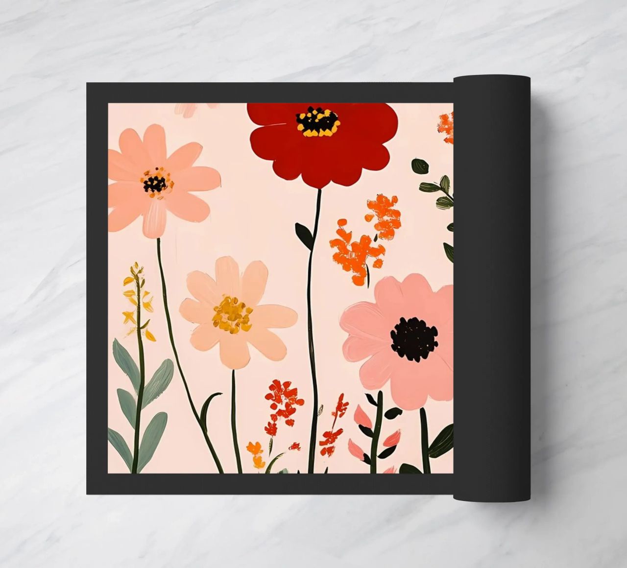 Wildblumen Fußmatte von Olga Wildrose