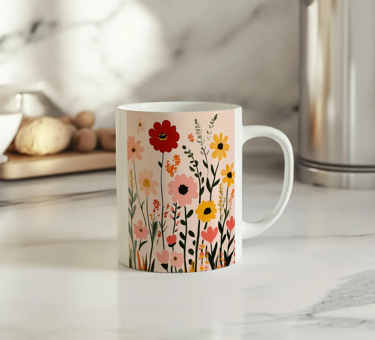 Flores silvestres taza de cerámica de IamHomeStudio