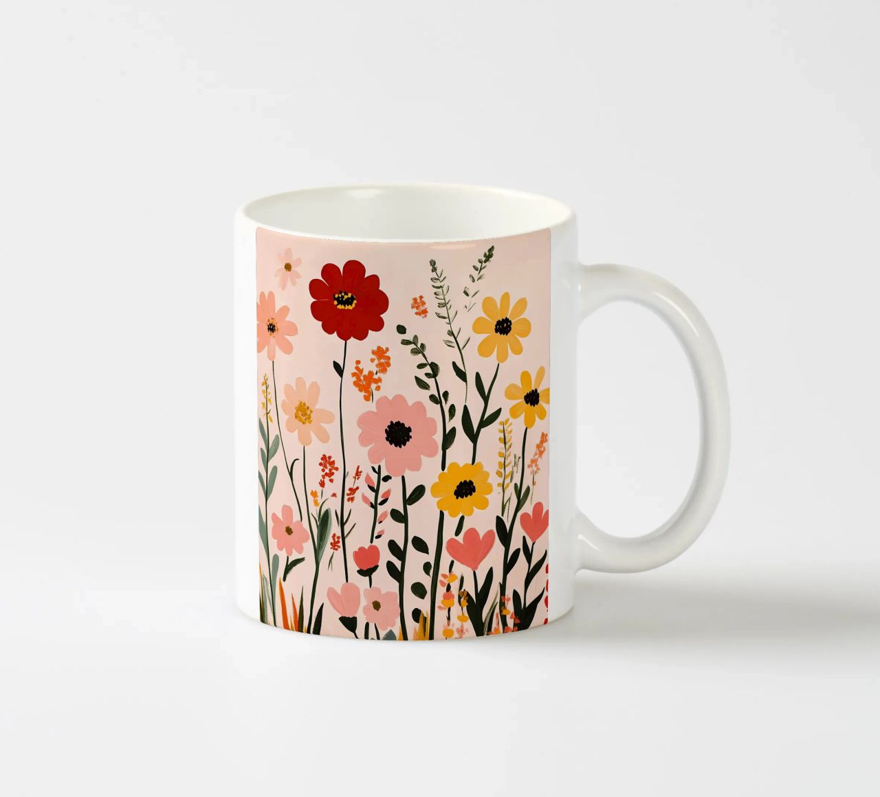Wildblumen Keramik Tasse von Olga Wildrose