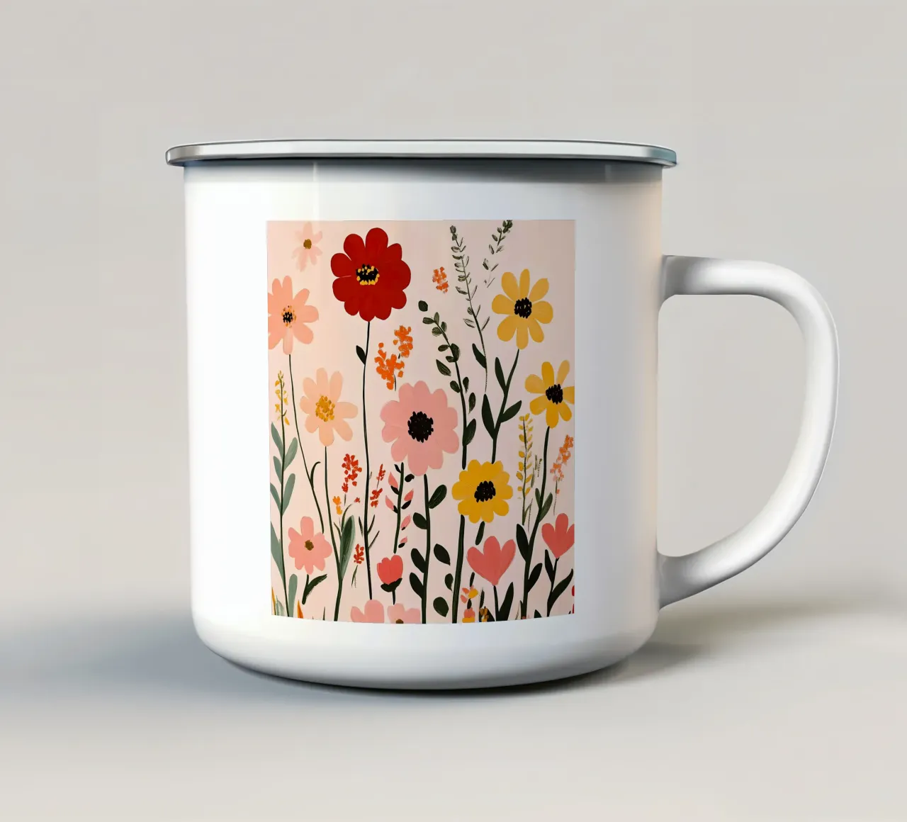 Fiori selvatici tazza in smalto da Olga Wildrose