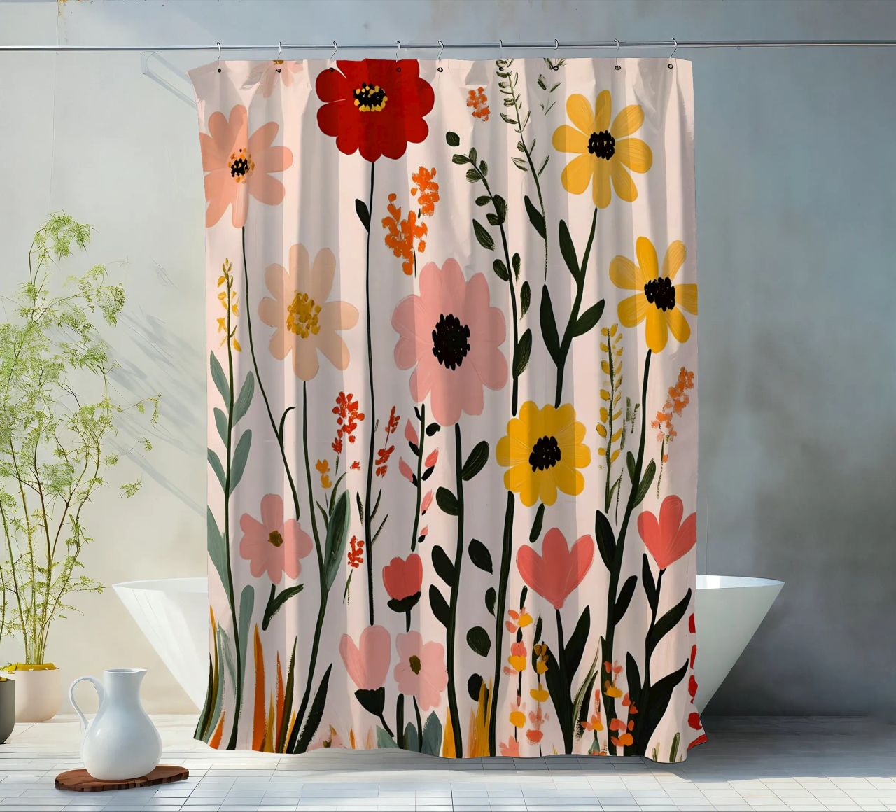 Wildblumen Duschvorhang von Olga Wildrose