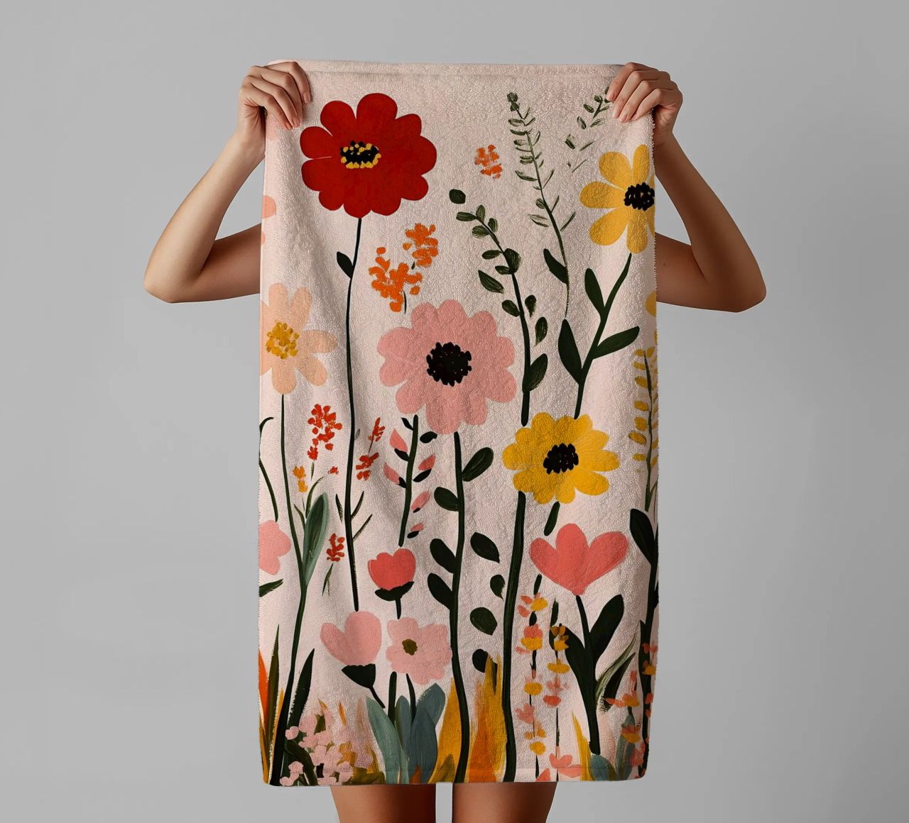 Wildblumen Handtuch von Olga Wildrose