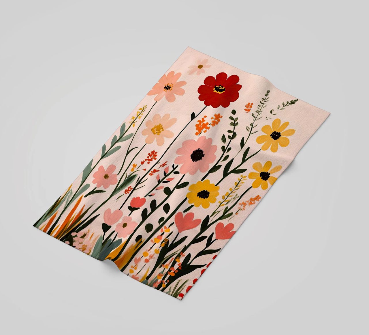 Wildblumen Strandtuch von Olga Wildrose