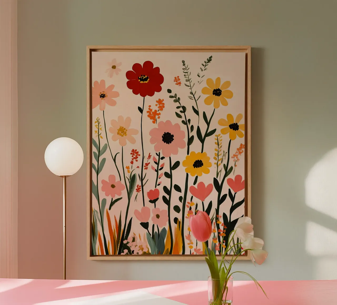Fiori selvatici tela con Cornice a cassetta da IamHomeStudio