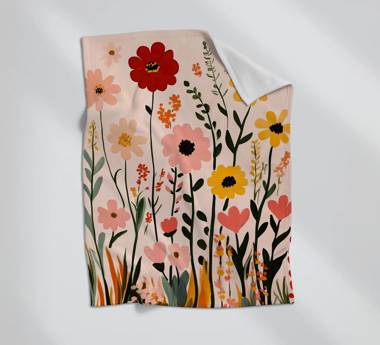 Wildblumen Fleecedecke von Olga Wildrose