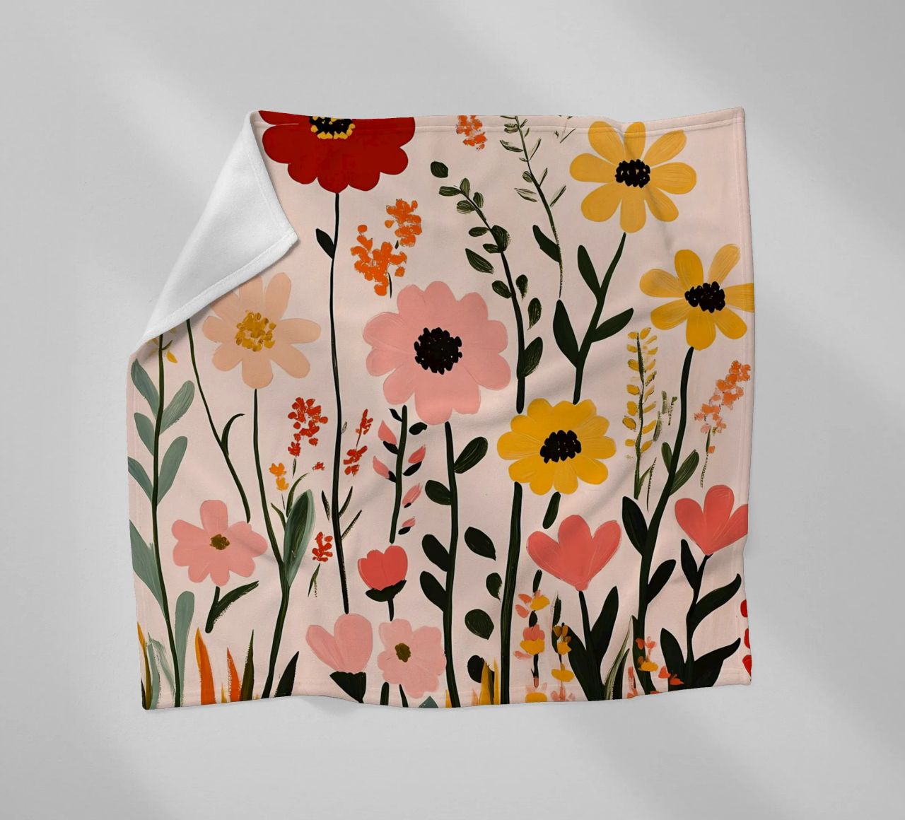 Wildblumen Fleecedecke von Olga Wildrose