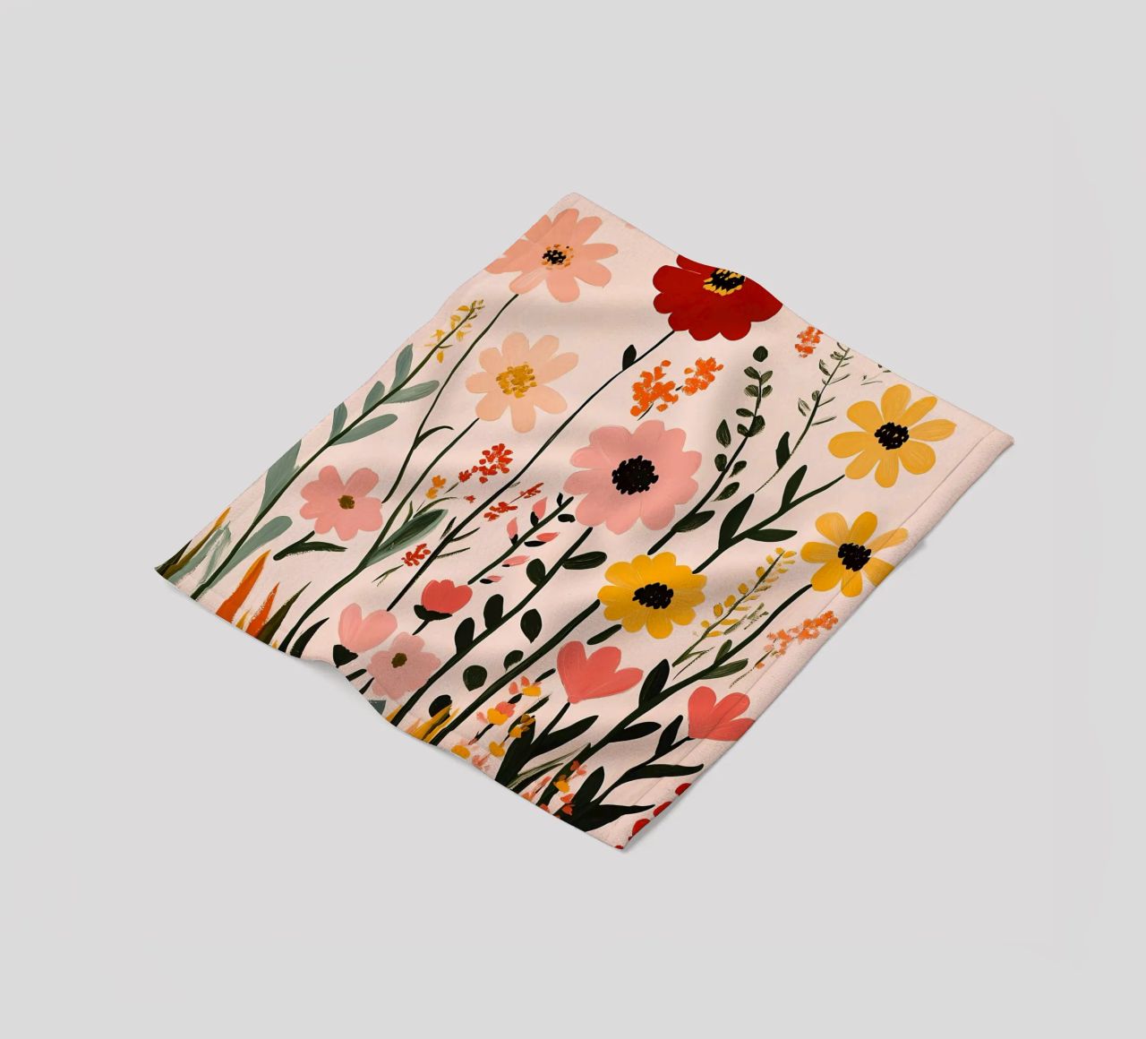 Wildblumen Fleecedecke von Olga Wildrose