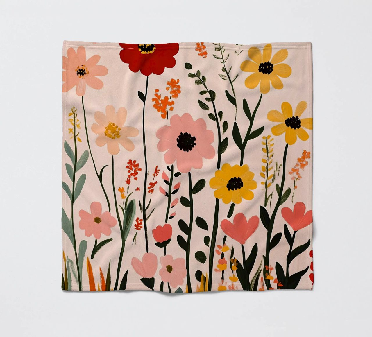 Wildblumen Fleecedecke von Olga Wildrose