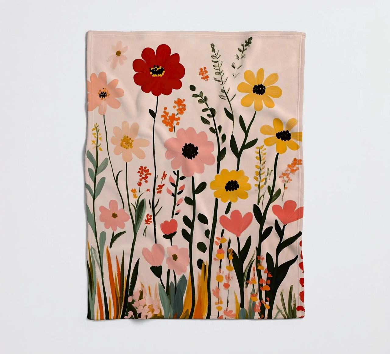 Wildblumen Fleecedecke von Olga Wildrose