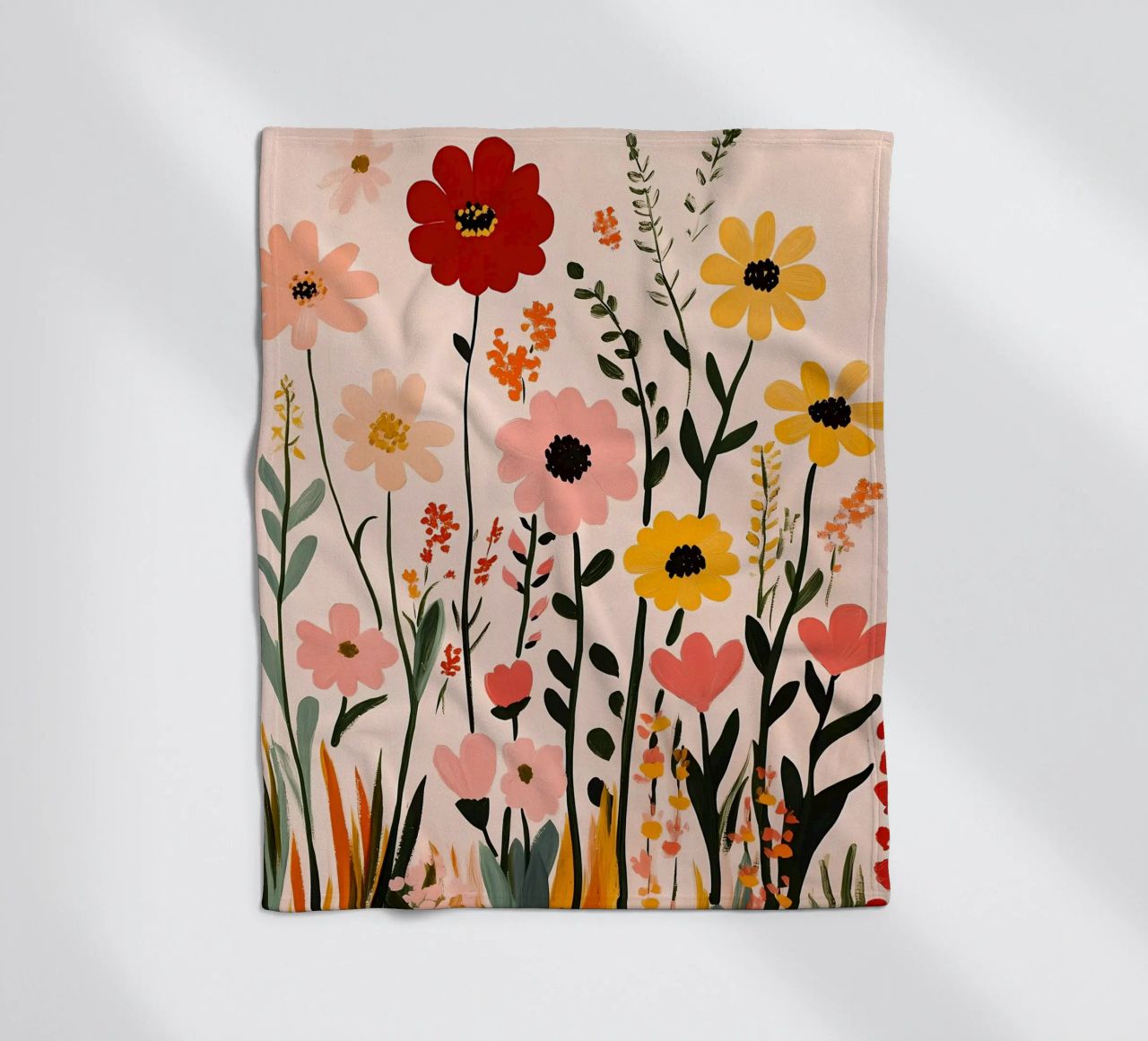 Wildblumen Fleecedecke von Olga Wildrose
