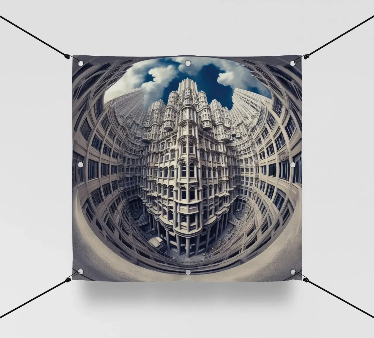 Sphere 025 - Futuristic Gothic Architecture pvc cover by Spheres