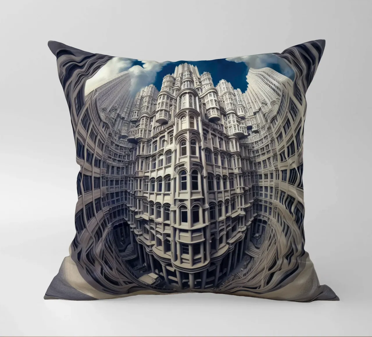 Sphere 025 - Futuristic Gothic Architecture cuscino da Spheres