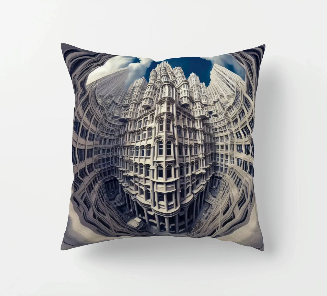 Sphere 025 - Futuristic Gothic Architecture cuscino da Spheres