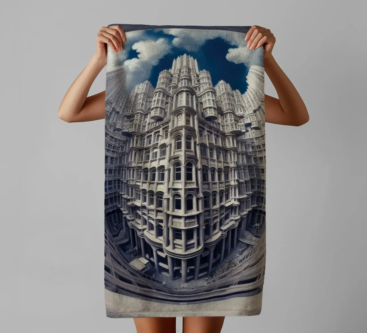 Sphere 025 - Futuristic Gothic Architecture asciugamano da bagno da Spheres