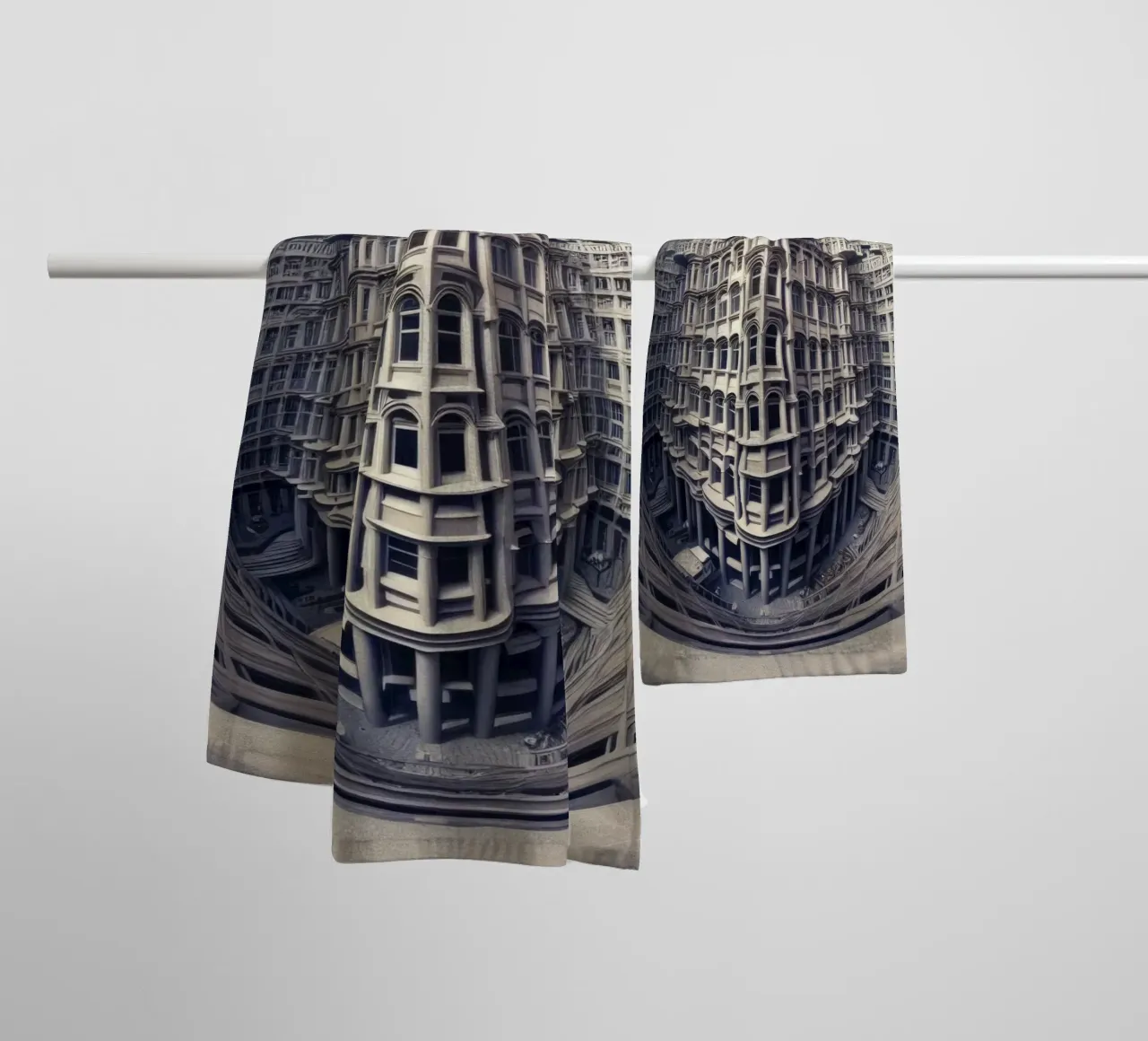 Sphere 025 - Futuristic Gothic Architecture towel by Spheres
